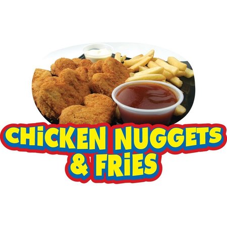 SIGNMISSION Safety Sign, 9 in Height, Vinyl, 6 in Length, Chicken Nuggets & Fries, D-DC-16 D-DC-16-Chicken Nuggets & Fries